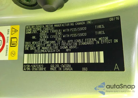 2016 Lexus Rx 350 z USA, uszkodzony, nr VIN 2T2ZZMCA7GC034134